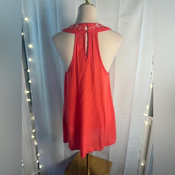 White and Orange Embellished Sleeveless Tank Top - Picture 2 of 7